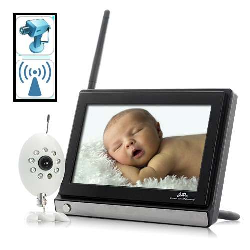 Monitor Buddy - Wireless Widescreen 7 Inch LCD Baby Monitor with Night Vision Camera