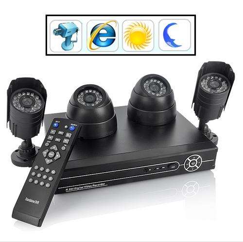 Complete DVR Surveillance System with 2x Indoor + 2x Outdoor Cameras (H.264)