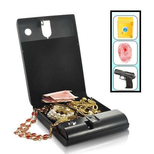 Portable Security Box - Executive Biometric Fingerprint Safe, 120 Fingerprints