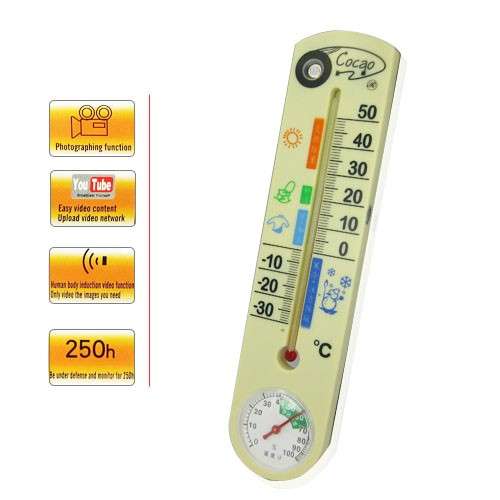 Spy Camera Thermometer with 4GB Internal Memory and Hidden Lens