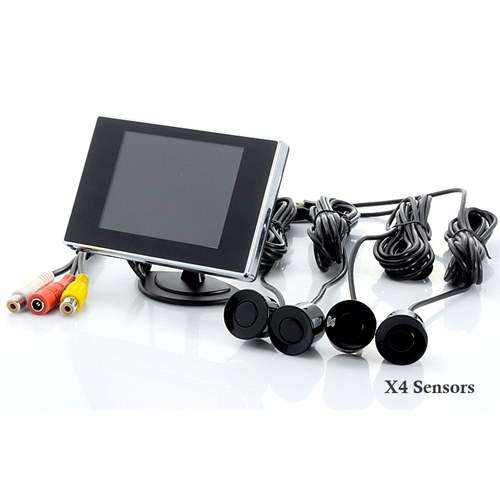 Waterproof Car Parking Kits: 4 Sensors + Wireless Camera + 3.5" Rearview Monitor