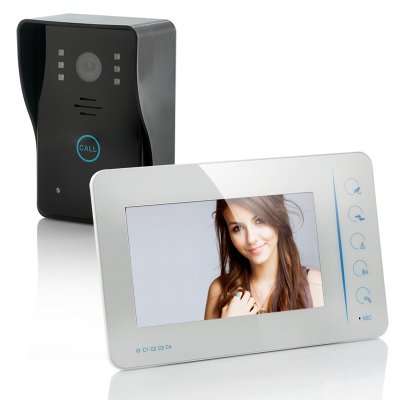 Security Video Door Phone Set - 7 Inch Monitor, Touch Button, 4x Video In