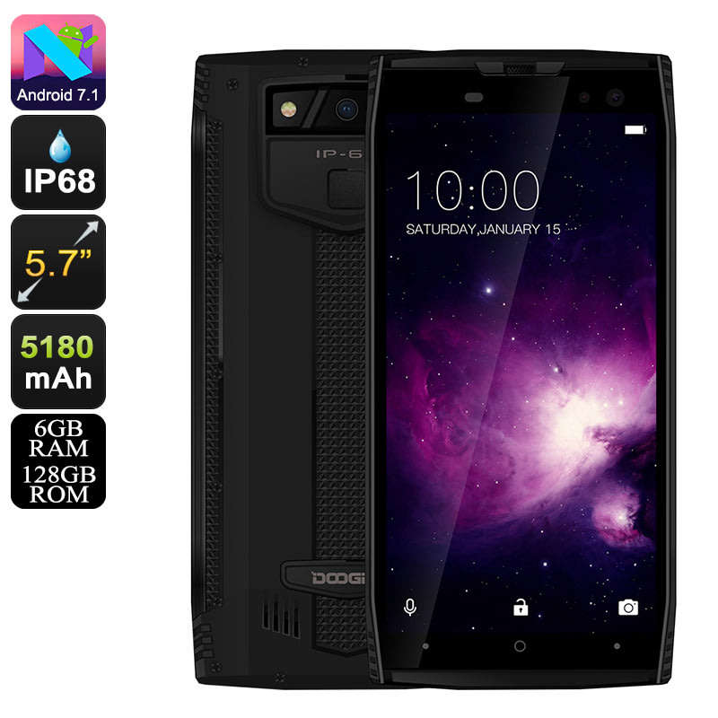 Doogee S50 Rugged Android Phone -  BLACK