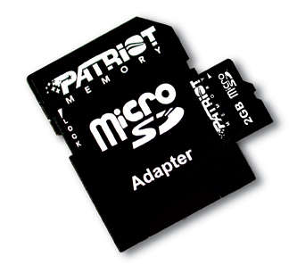 Patriot 8GB Micro SD Class 4, 2 in 1   With SD Adaptor