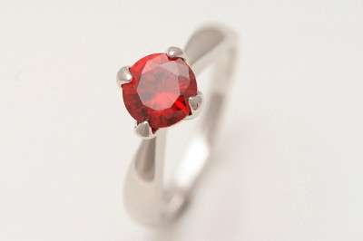 10K White Gold filled Ruby ring size 7.5