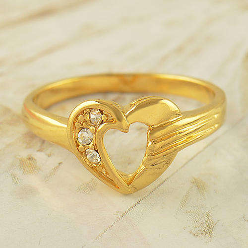 Lovely 9K gold filled cz sweet heart girl ring size 4