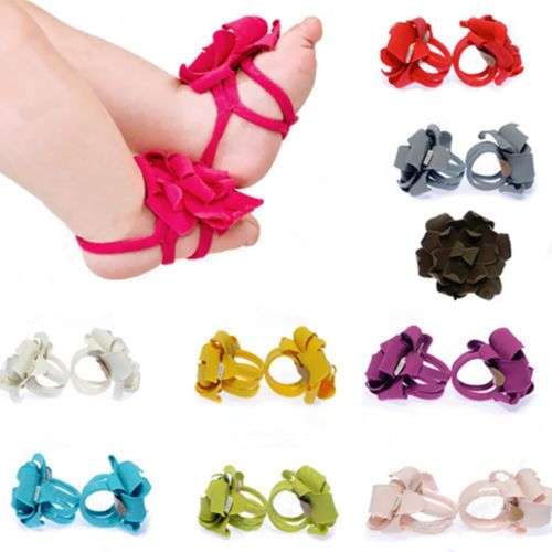 Cute infant flower barefoot shoes - lilac