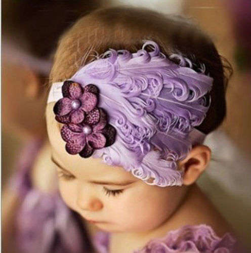 Baby purple feather headband