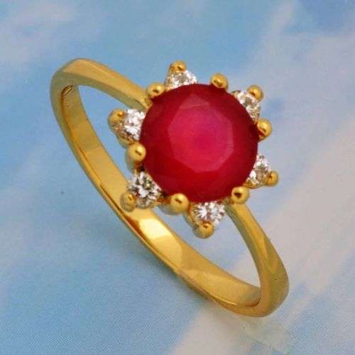 Ruby & Cubic Zirconia engagement/wedding ring size 7