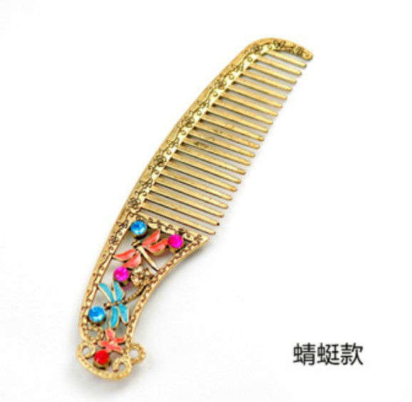 Vintage bronze rhinestone comb