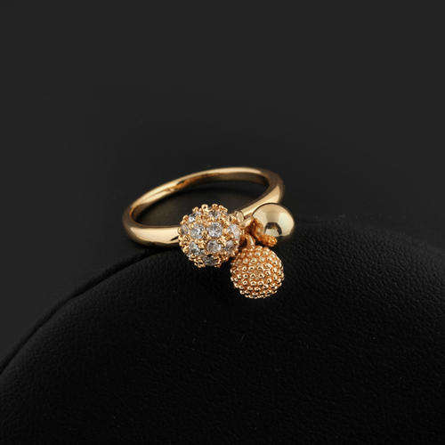 18k Gold filled cubic zirconia party ball ring size 8