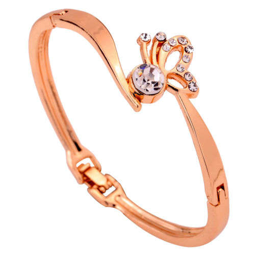 Butterfly shape crystal bangle