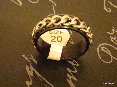 Black stainless steel ring size 9.5