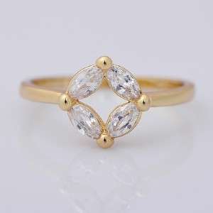 10k yellow gold filled white sapphire ring size 7.5