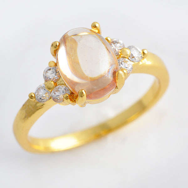 Superb gold filled cubic zirconia & opal ring size 5
