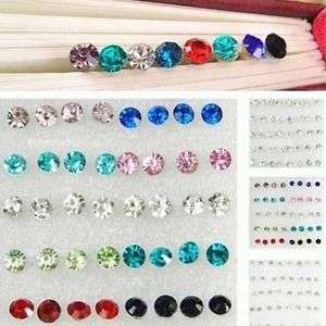 4 pairs crystal stud earrings