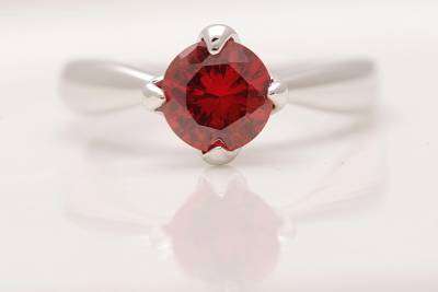 White gold filled ruby ring size 7.5
