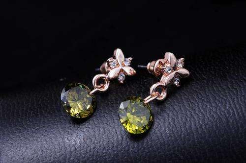 Rose gold filled cubic zirconia earrings