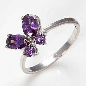 White gold filled amethyst ring size 7.5