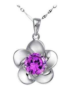 Sterling silver rose pendant necklace