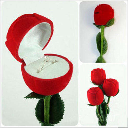 Romantic rose ring, earrings or pendant jewelery box