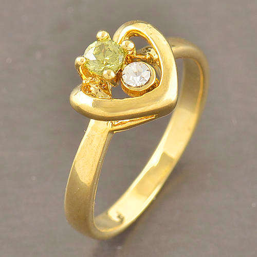 Gold filled cubic zirconia sweet heart ring size 4