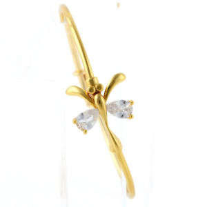 Gold filled baby (children's) dragonfly cubic zirconia bracelet