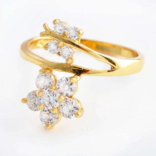 Gold filled butterfly flower ring size 8