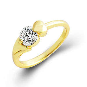 Gold filled cubic zirconia heart ring size 5