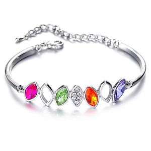 Multi colour rhinestone crystal bracelet