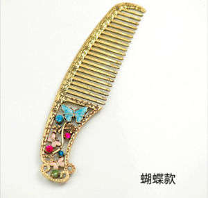 Bronze rhinestone hair comb