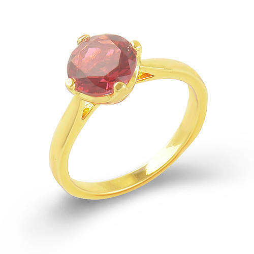 Gold filled ruby solitaire ring size 5.5
