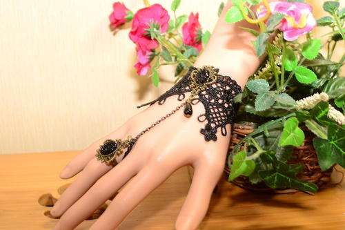 Black lace bracelet