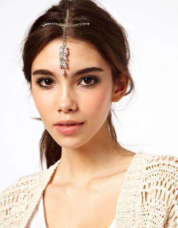 Crystal leaf flower drop hairpin