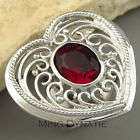 Perfect Valentines day gift Sterling silver 11 x 9mm Garnet ring size 9