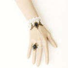 White lace bracelet ring set