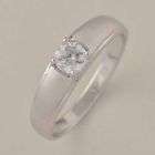 White gold filled solitaire cubic zirconia ring size 8