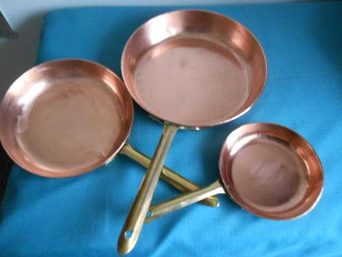 Vintage copper frying pans