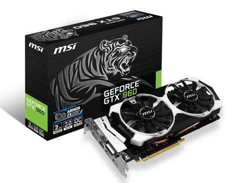 MSI GTX 960 ARMOR (KRAIT EDITION) Overclocked 2GB GDDR5 1024 Cuda Cores DX12
