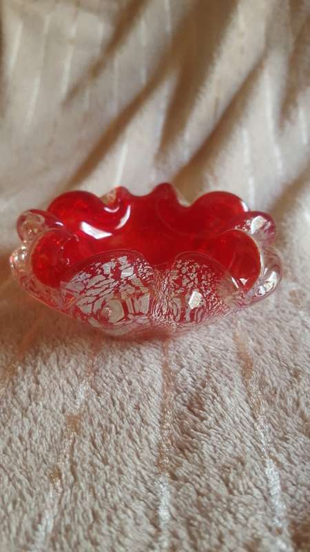 Small Silver Leaf Murano Ashtray