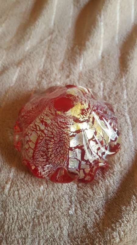 Small Silver Leaf Murano Ashtray