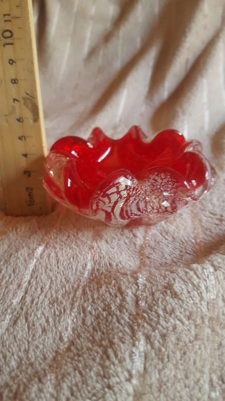 Small Silver Leaf Murano Ashtray