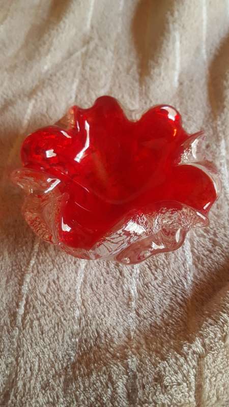 Small Silver Leaf Murano Ashtray
