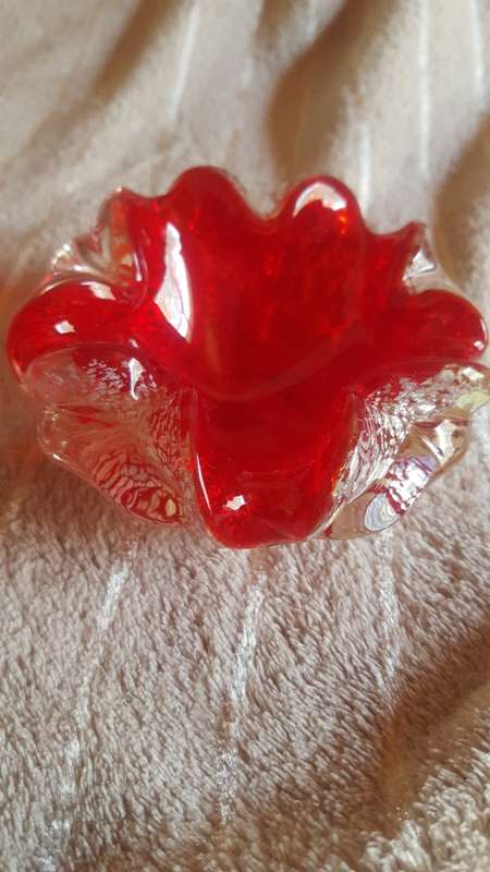 Small Silver Leaf Murano Ashtray