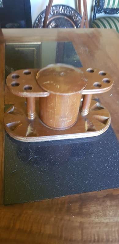 Vintage Tobacco Jar and Pipe Stand
