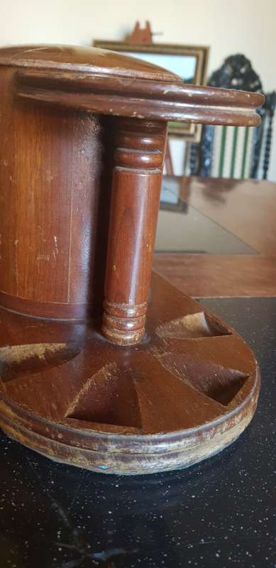 Vintage Tobacco Jar and Pipe Stand