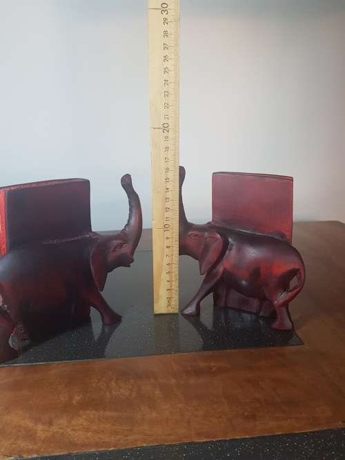 Solid wood Elephant Book Ends