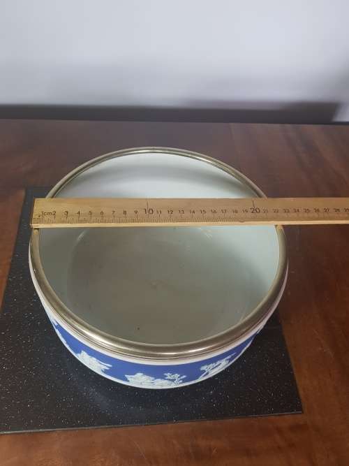 Large Wedgewood Jasperware Cobalt Blue Fruit Bowl. Marked