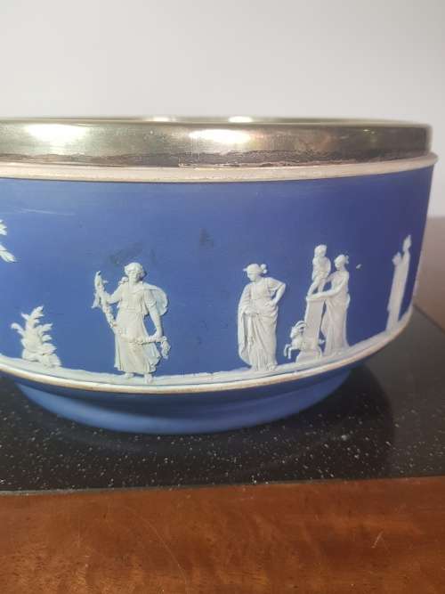 Large Wedgewood Jasperware Cobalt Blue Fruit Bowl. Marked