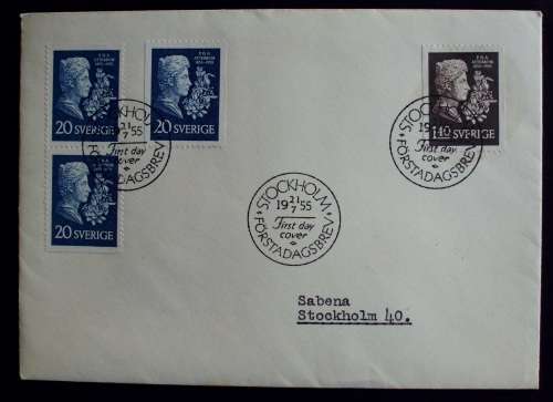 FDC Sweden 1955